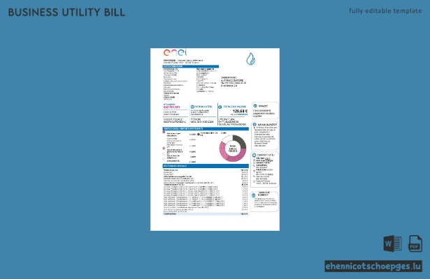 Beispiel einer Geschäftsrechnung von Enel Energia in Italien (Vorschau)